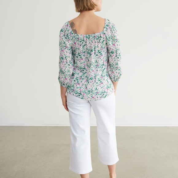 NEVER WORN! Reitmans Floral 3/4-Sleeve Blouse with Square Neckline Sz 2X - Picture 2 of 11